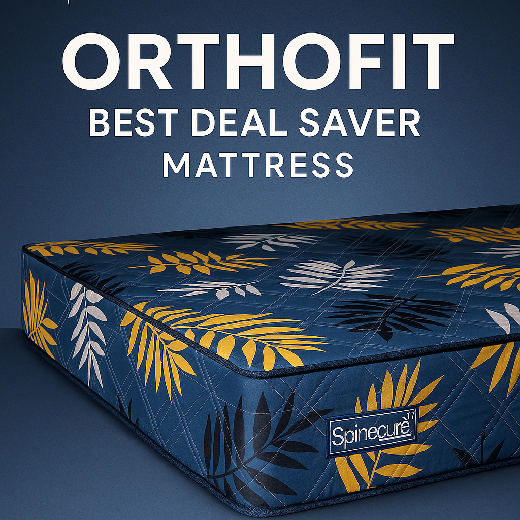 Spinecure Orthofit Dual Comfort Mattress – High-Density Foam, Single Bed (Medium & Firm, Blue)