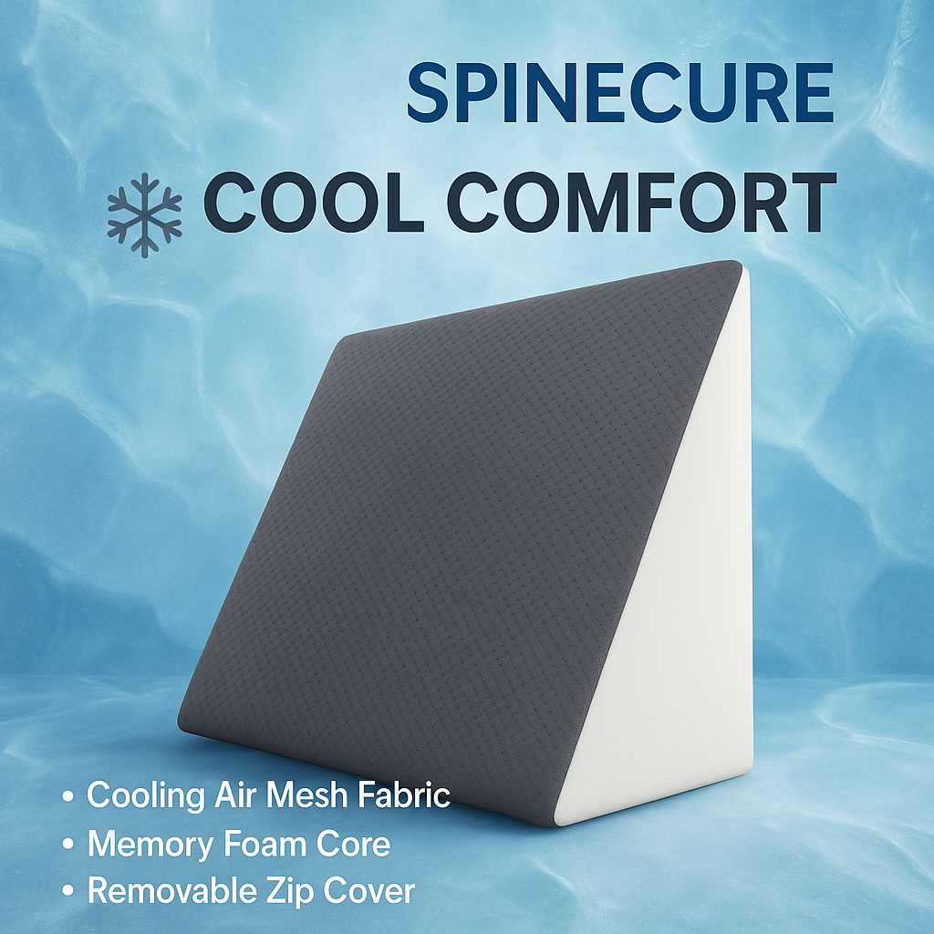 Spinecure Anti-Reflux Wedge Pillow – Orthopedic Memory Foam for Acid Reflux & Snoring Relief