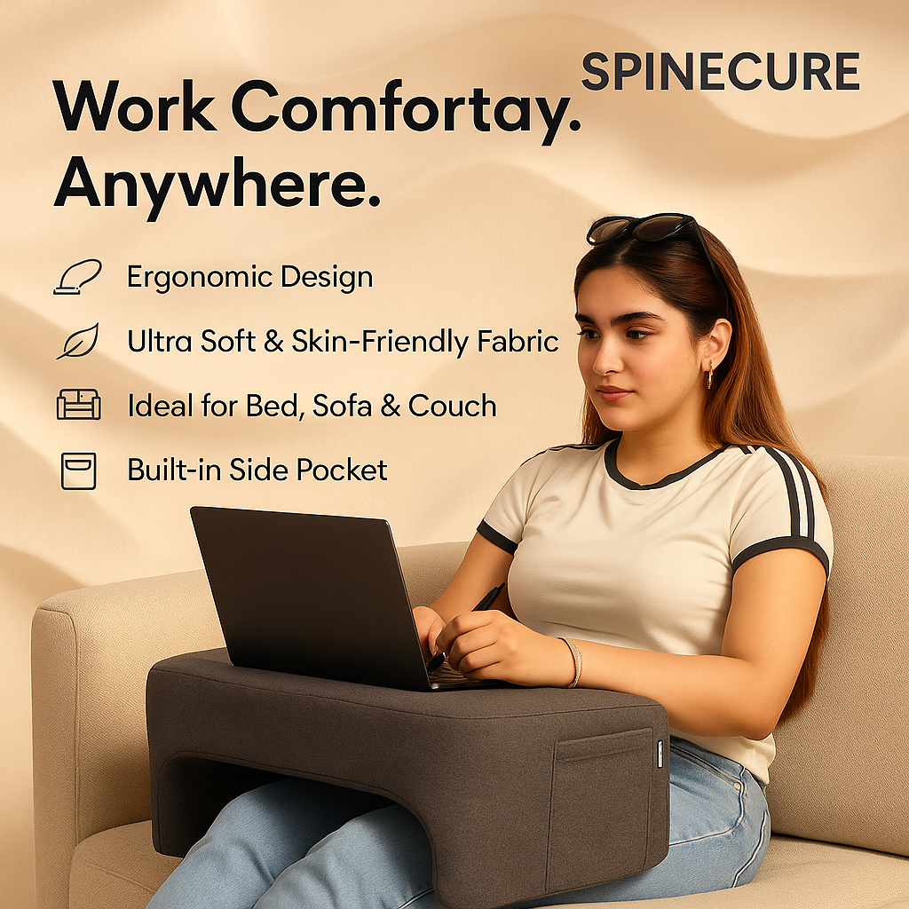 Spinecure LapEase™ – Comfortable Laptop Lap Desk Cushion for Work & Travel