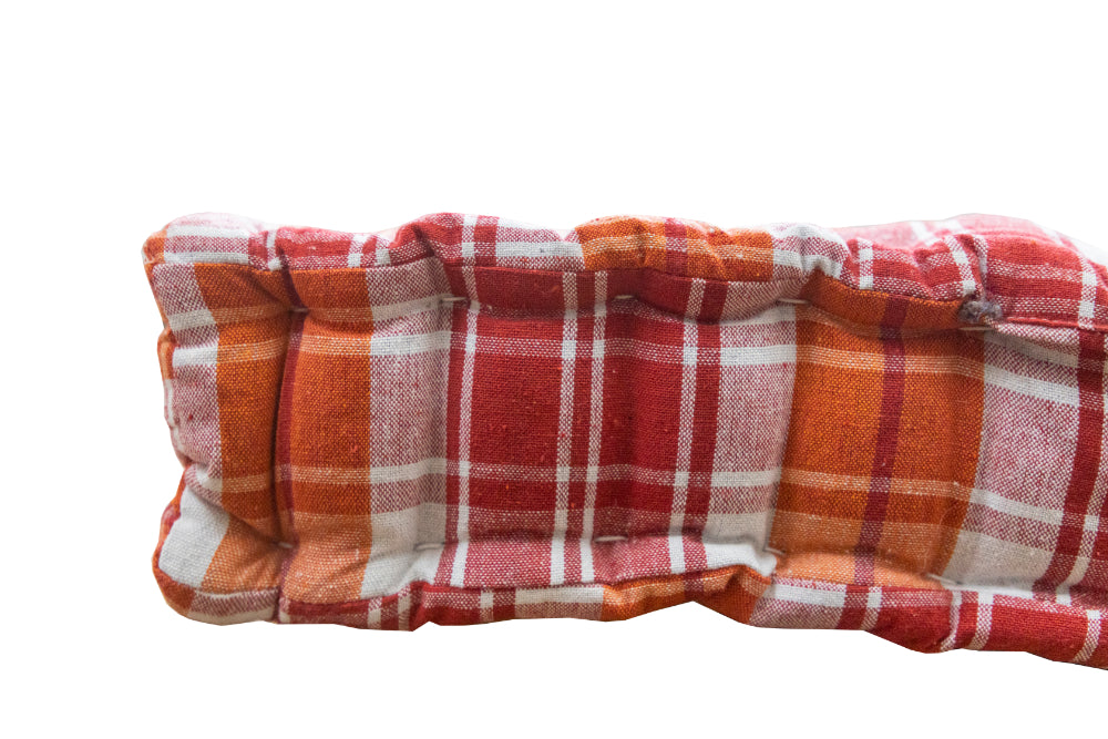 Box-Type Cotton Foldable Mattress – Firm Gadda for Floor & Bed by Spinecure (Orange)