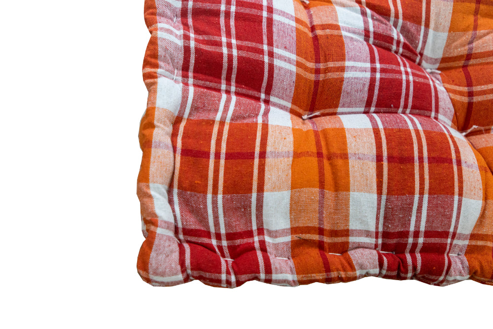 Box-Type Cotton Foldable Mattress – Firm Gadda for Floor & Bed by Spinecure (Orange)