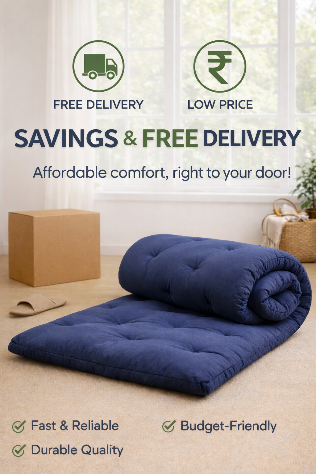 Spinecure Cotton Foldable Mattress – Light-Filled Gadda for Floor or Single Bed Use (78x36 Inches)