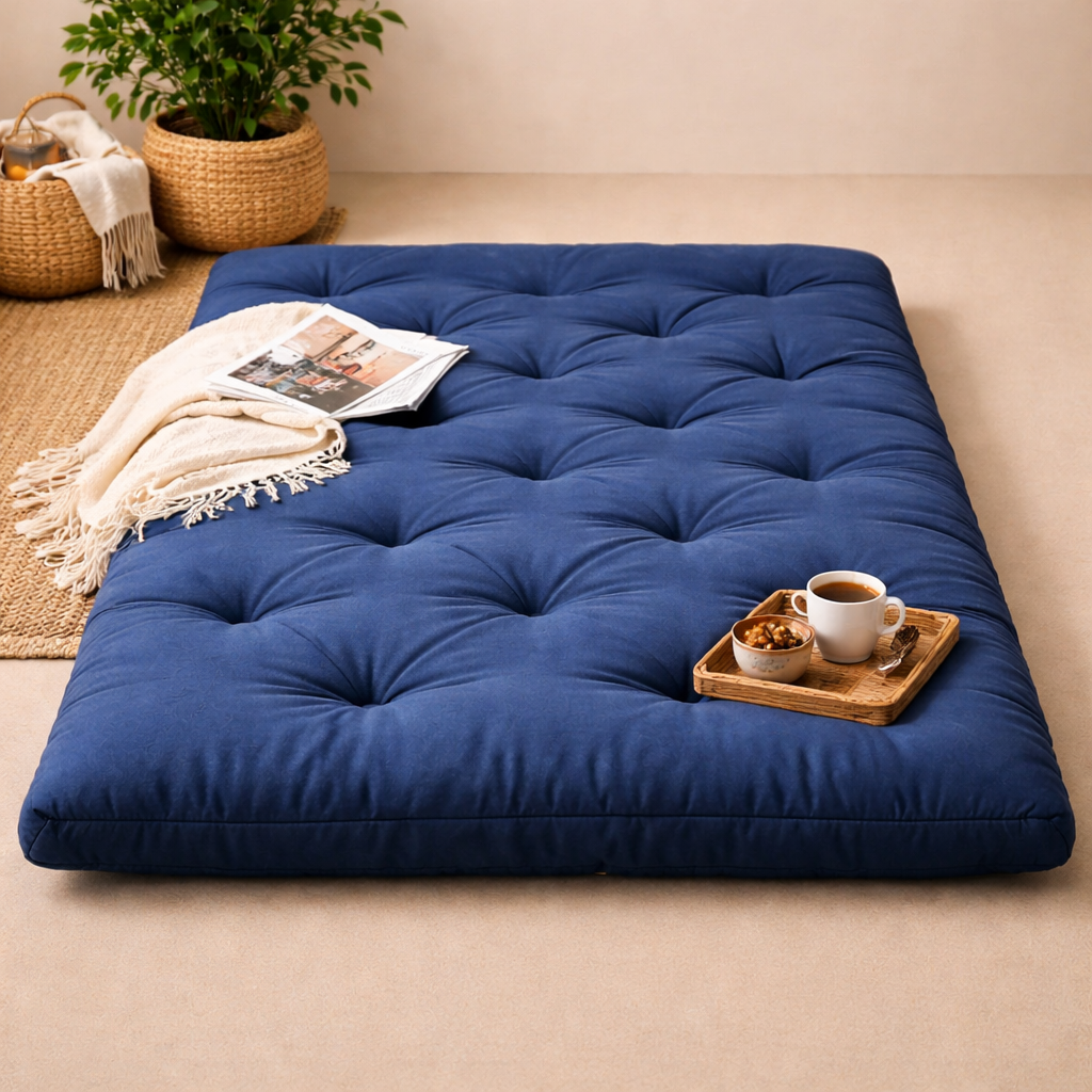 Spinecure Cotton Foldable Mattress – Light-Filled Gadda for Floor or Single Bed Use (78x36 Inches)