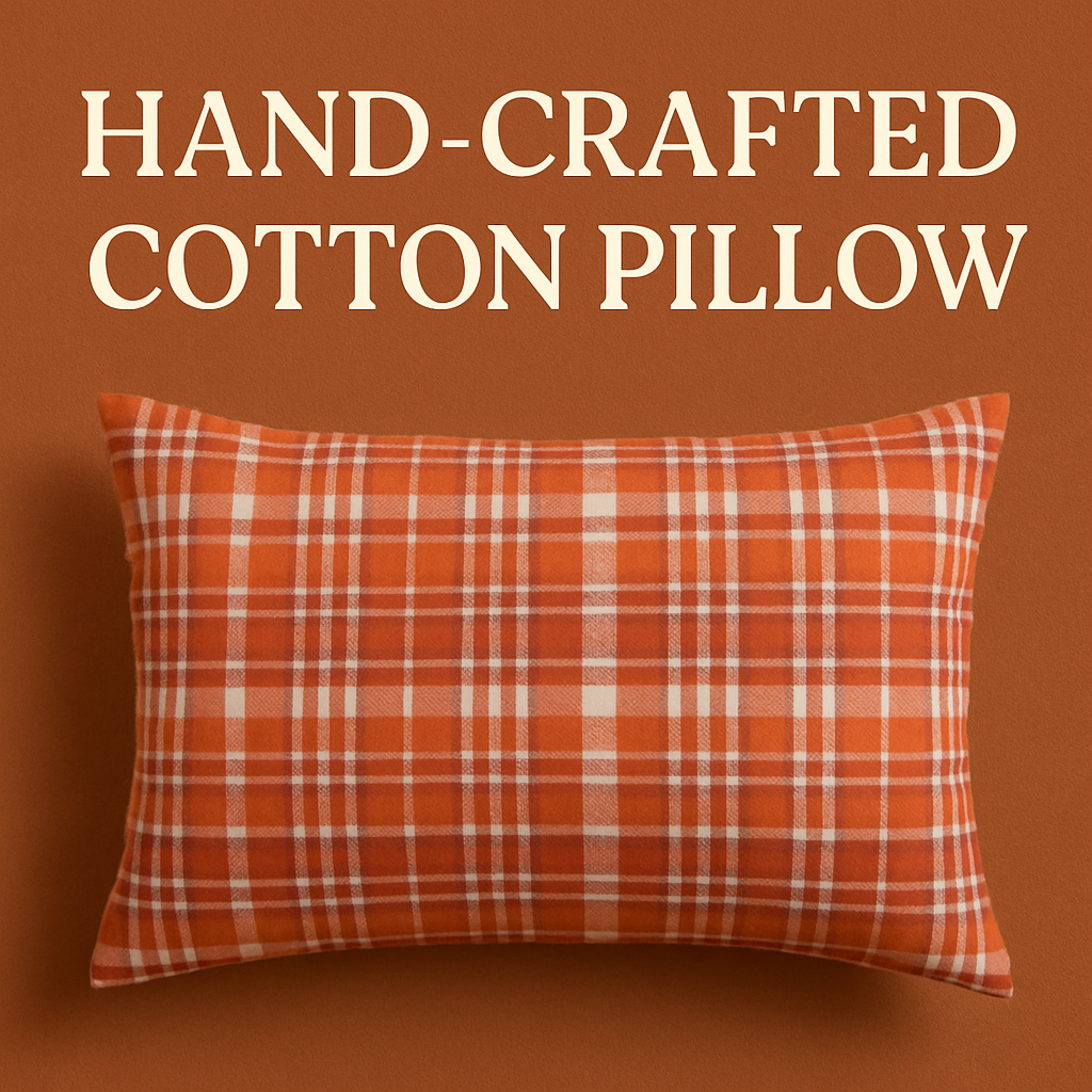 Spinecure Cotton Pillow – Soft Grey Poly-Cotton Filled Pillow for Sleeping (25x16 Inches)