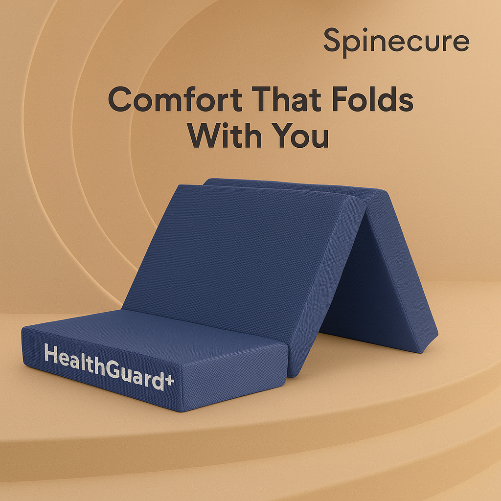 Spinecure Tri-Fold 5 Inch Mattress – Foldable Single Bed Foam Mattress for Guests & Travel