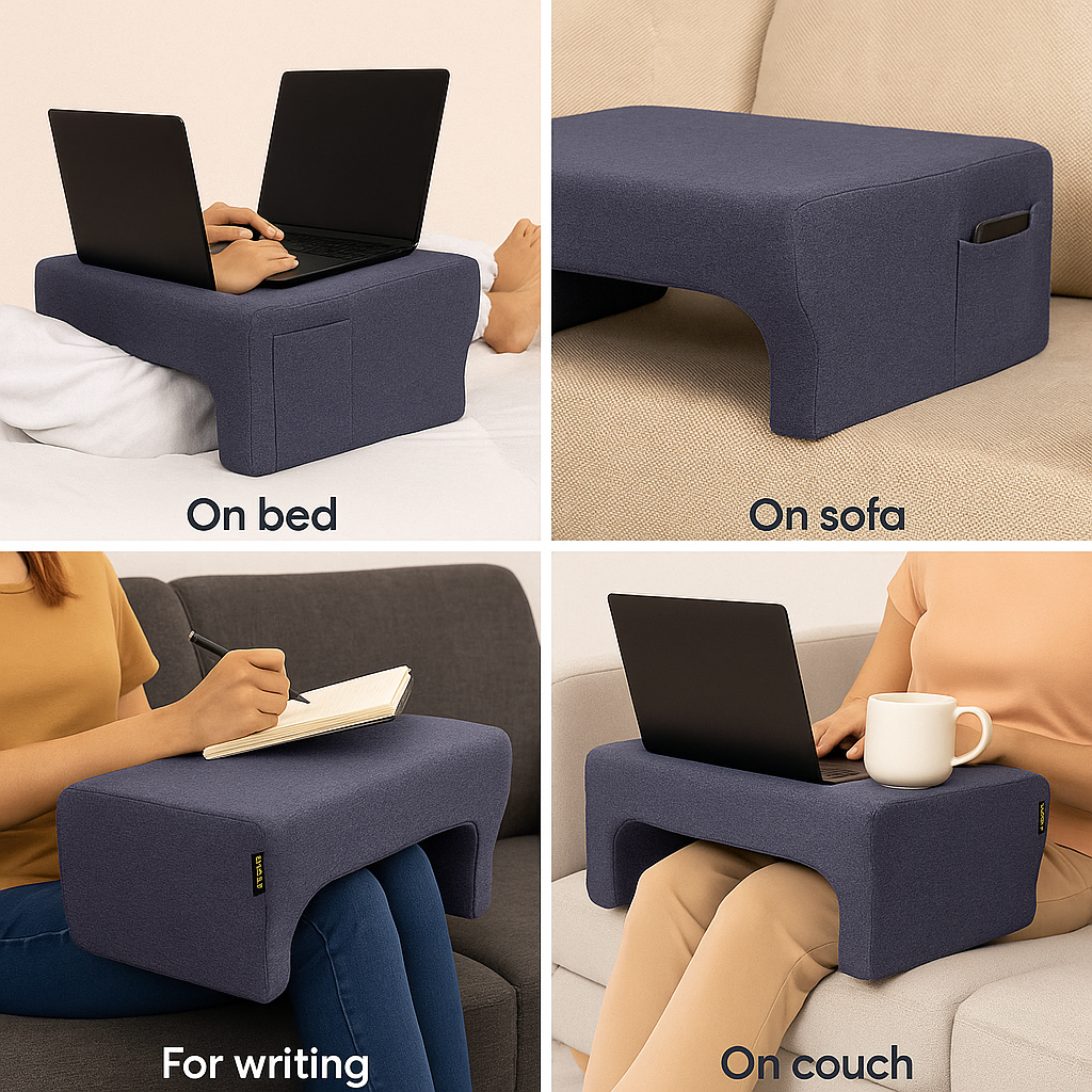 Spinecure LapEase™ – Comfortable Laptop Lap Desk Cushion for Work & Travel