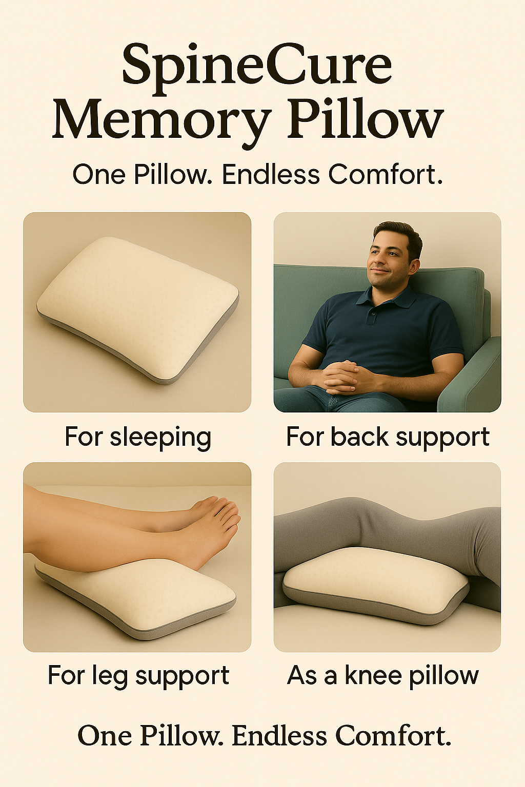 Orthopedic Memory Foam Pillow with Washable Cover – Spinecure