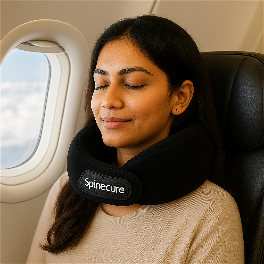 Spinecure TravelNest™ – Neck Pillow with Chain Cover