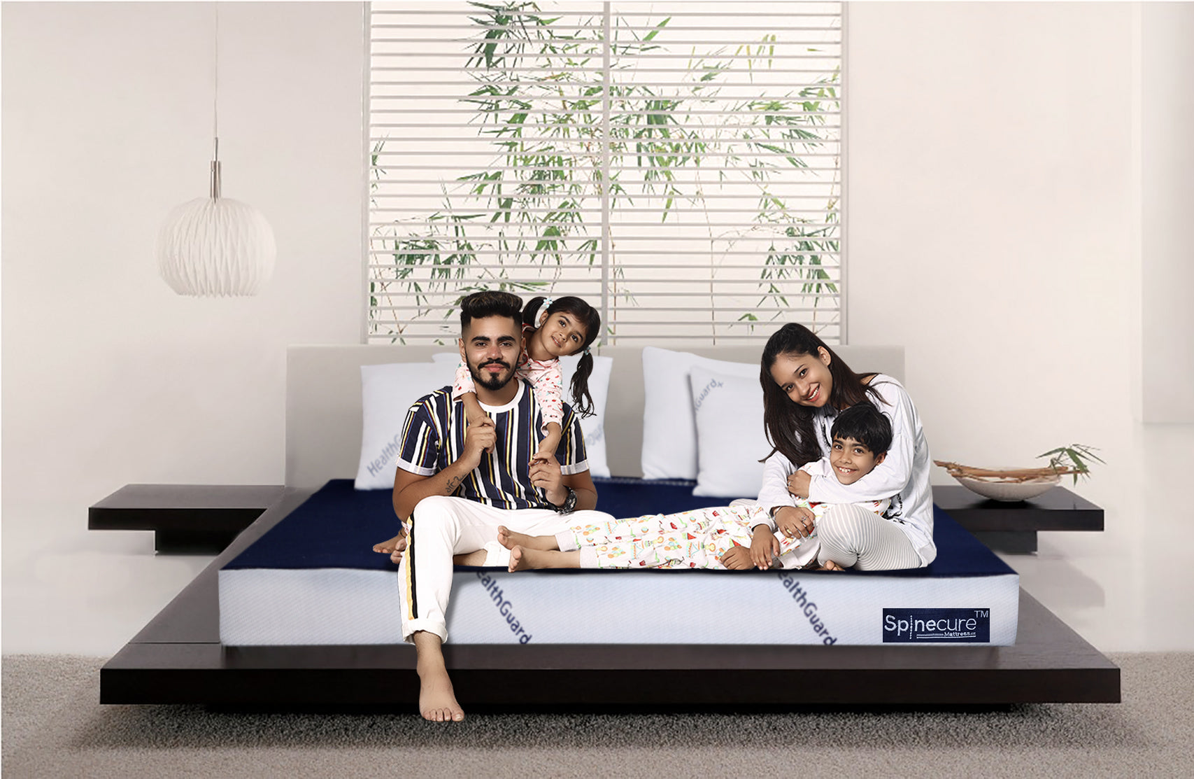 Anti-Bacterial Orthopedic Mattress – Health Guard+ Certified by Spinecure Spine-Opedic (Blue)