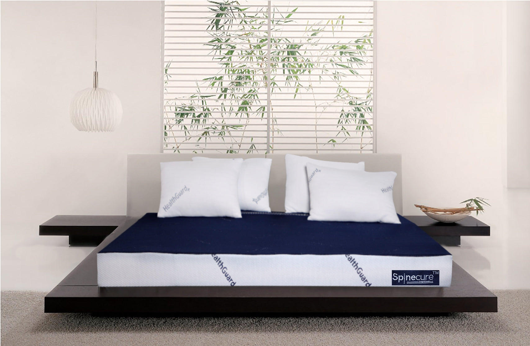 Anti-Bacterial Orthopedic Mattress – Health Guard+ Certified by Spinecure Spine-Opedic (Blue)
