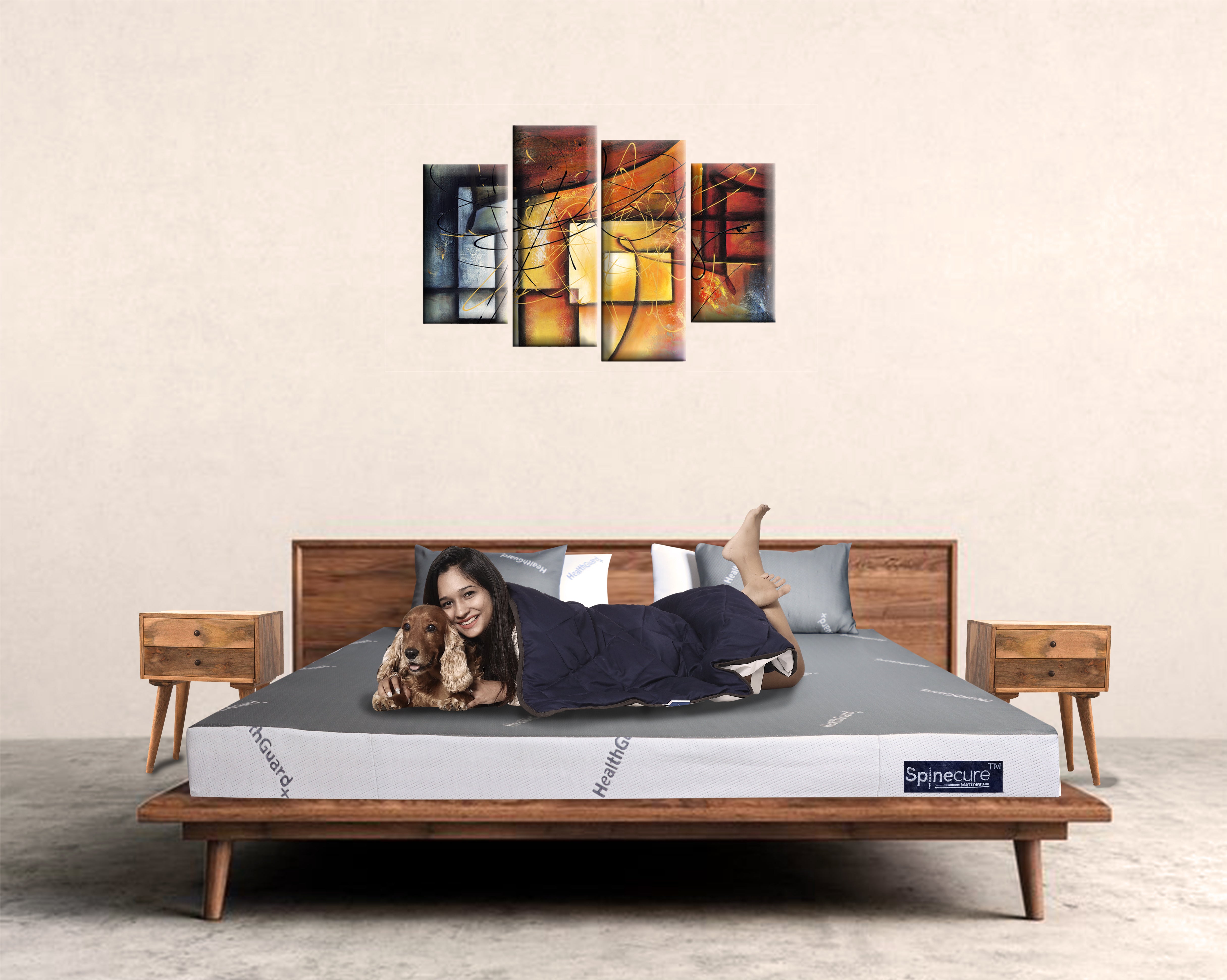 Dual Feel Mattress – Firm & Medium Soft Foam by Spinecure (Grey)
